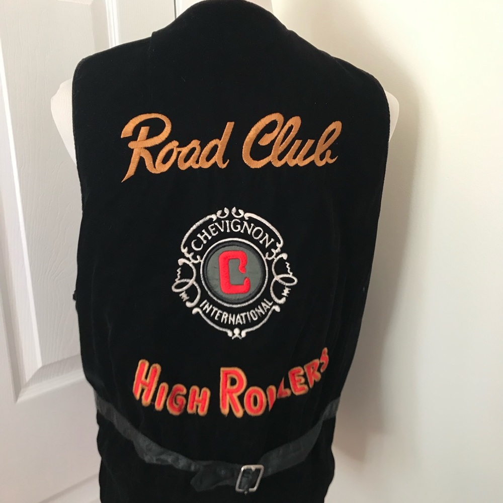 Chevignon reversible leather /velvet/satin vest L